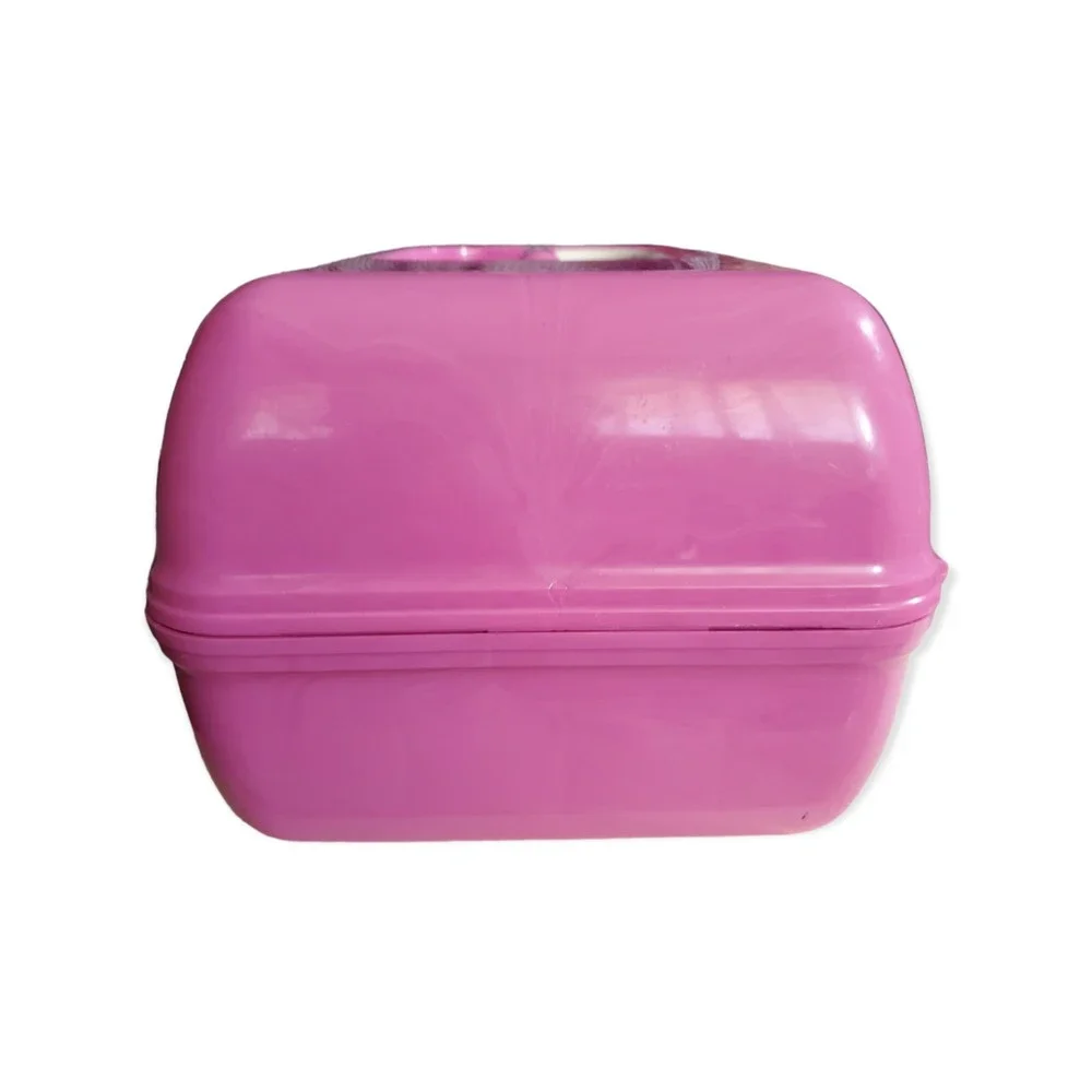 Caboodles Box Makeup Case Pink Swirl Two Tier w/ Mirror Plano Model 5626
